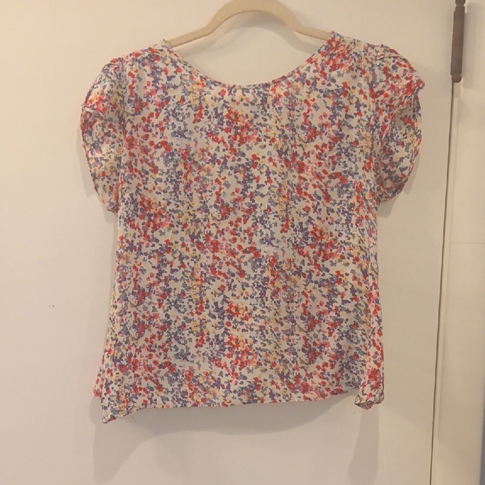 Floral Print Breezy Open Back Top